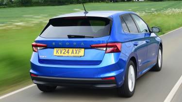 Skoda Fabia Carbuyer rear quarter driving