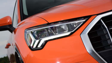 Orange Audi Q3 front end detail