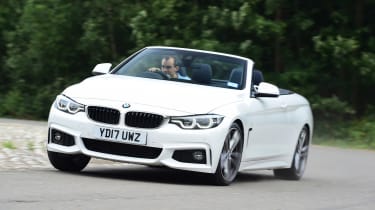 The BMW 4 Series Convertible is a stylish four-seater with a folding hard-top