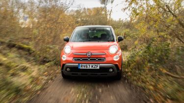 Fiat 500L driving off-road - front view