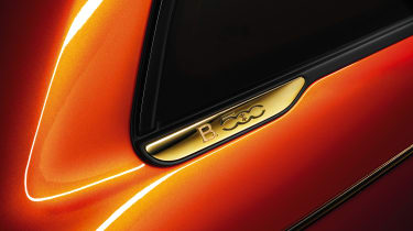 2020 Fiat 500 electric Bvlgari - rear quarter badge 