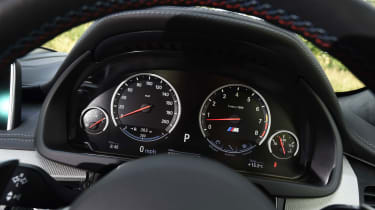 Sports gauges look clear, but the lack of a digital instrument cluster means the X6 is starting to show its age