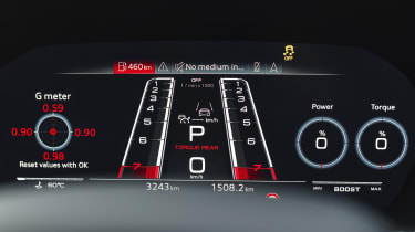 Audi RS 3 Sportback Launch Edition digital instrument cluster