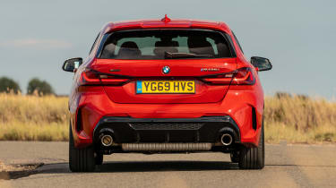BMW M135i driving - rear view