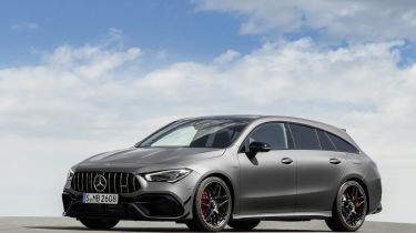 2019 Mercedes-AMG CLA 45 S Shooting Brake - front 3/4 view