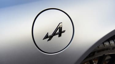 Alpine A110S badge on fuel cap