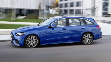 2021 Mercedes C-Class estate driving - side view
