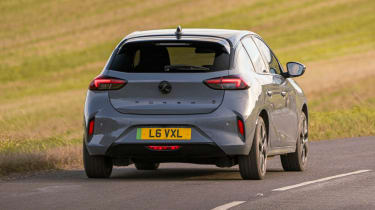 Vauxhall Corsa Electric facelift UK drive rear