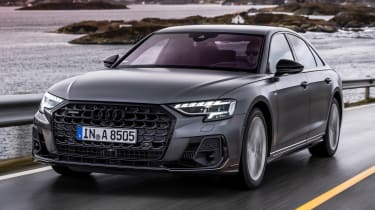 2021 Audi A8 driving - front view