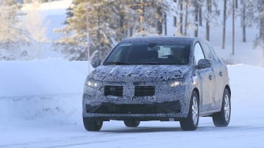 2021 Dacia Sandero winter testing - front dynamic