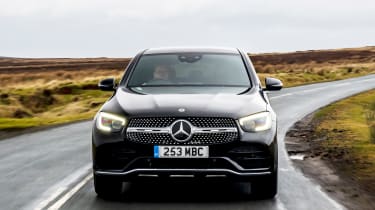 Mercedes GLC Coupe SUV front tracking