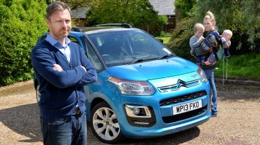 Watchdog... James Allan from Leicester, clutch problem with his Citroen (NBcar in pix is a loan car)his is still in Bristol awaiting parts. Wife Chara and children Elijah aged 3 and Teddy age