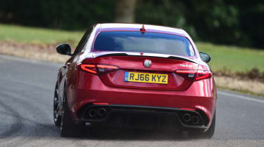Alfa Romeo Giulia Quadrifoglio saloon rear tracking