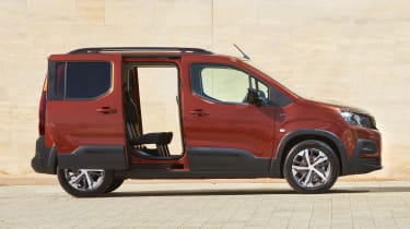 Peugeot e-Rifter side view - doors open