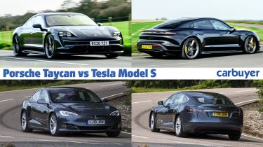 Porsche Taycan vs Tesla Model S - hero 