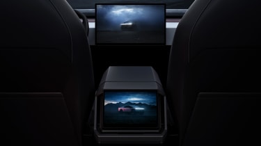 Tesla Cybertruck interior screens view