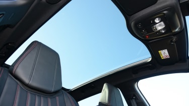 A panoramic sunroof is available to give the interior a light and airy feel