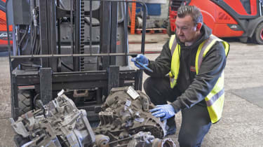 Car parts being inspected