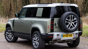 Land Rover Defender SUV rear 3/4 lay-by