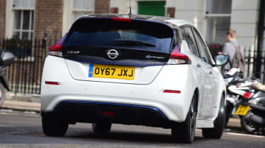 nissan leaf hatchback rear cornering