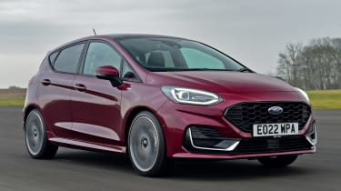 Facelifted Ford Fiesta driving - front
