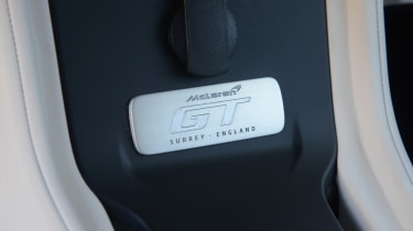 McLaren GT interior plaque
