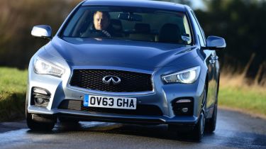 The Infiniti Q50 Hybrid is fitted with a 3.5-litre V6 petrol engine and electric motor for a combined 359bhp power output