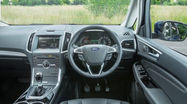 The interior of the S-MAX was updated relatively recently but it remains airy and the dashboard has a sporty feel.