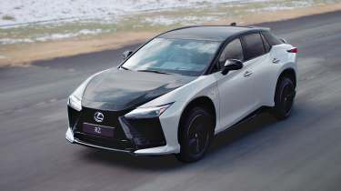 Lexus RZ F Sport front quarter dynamic