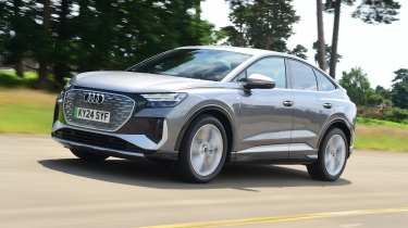 Audi Q4 Sportback e-tron front 3/4 tracking