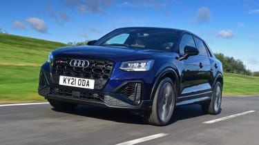 Audi SQ2 SUV front 3/4 tracking