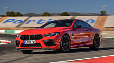 BMW M8 Competition coupe on track