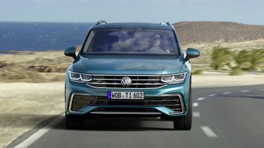 Facelifted Volkswagen Tiguan driving - front view