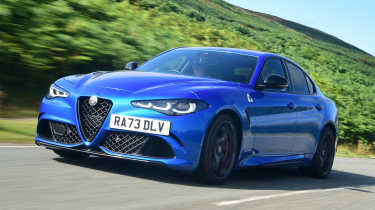 Alfa Romeo Giulia Quadrifoglio front quarter driving