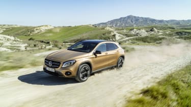 Pick the potent 376bhp GLA 45 AMG model and you’ll find new spoilers front and rear and two-tone alloy wheels