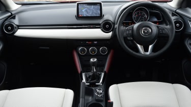 Material quality is high inside the CX-3, and there is an upmarket ambience.