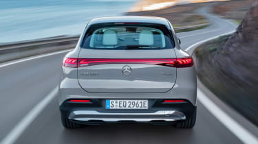 Mercedes EQS SUV driving - rear view