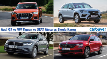 Audi Q3 vs VW Tiguan vs SEAT Ateca vs Skoda Karoq header