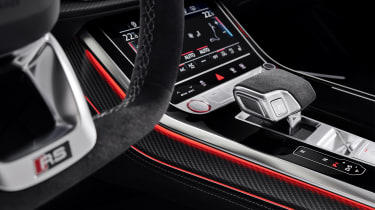 Audi RS Q8 steering wheel and centre console detail