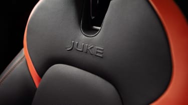 New Nissan Juke seat details in orange and black