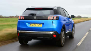 Used Peugeot 3008 review: 2017-Present (mk2) - facelift - rear 3/4 driving