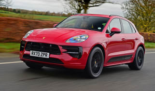 Porsche Macan SUV front 3/4 tracking