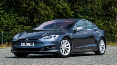 Tesla Model S saloon front 3/4 static