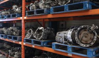Gearboxes on shelf