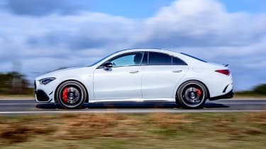 Mercedes-AMG CLA 45 saloon side panning