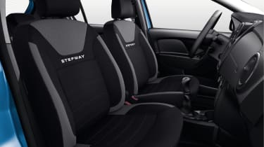 The Stepway&#039;s cabin is very roomy for those sitting in the front, and there&#039;s room for three in the back too 