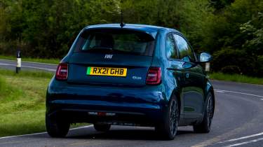 Fiat 500 electric rear cornering