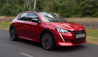 Red Peugeot e-208