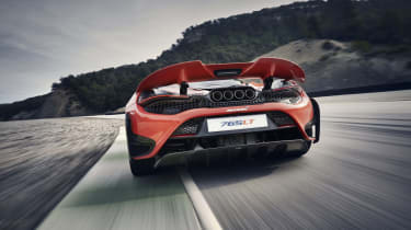 McLaren 765LT - rear view dynamic on track 