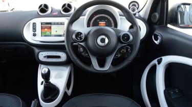 The interior of the Smart ForFour is designed to appeal to younger buyers and it&#039;s easy to use.